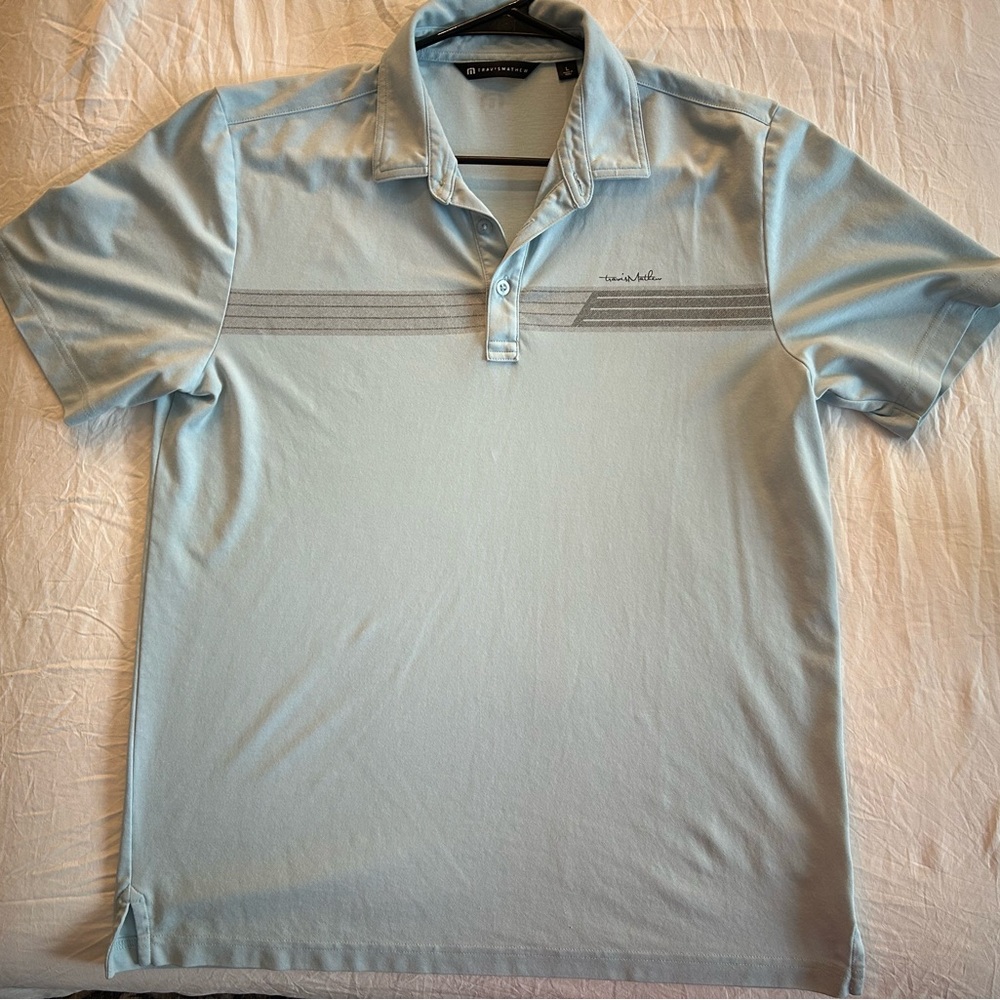 Travis Mathew Sky Blue Polo Shirt
